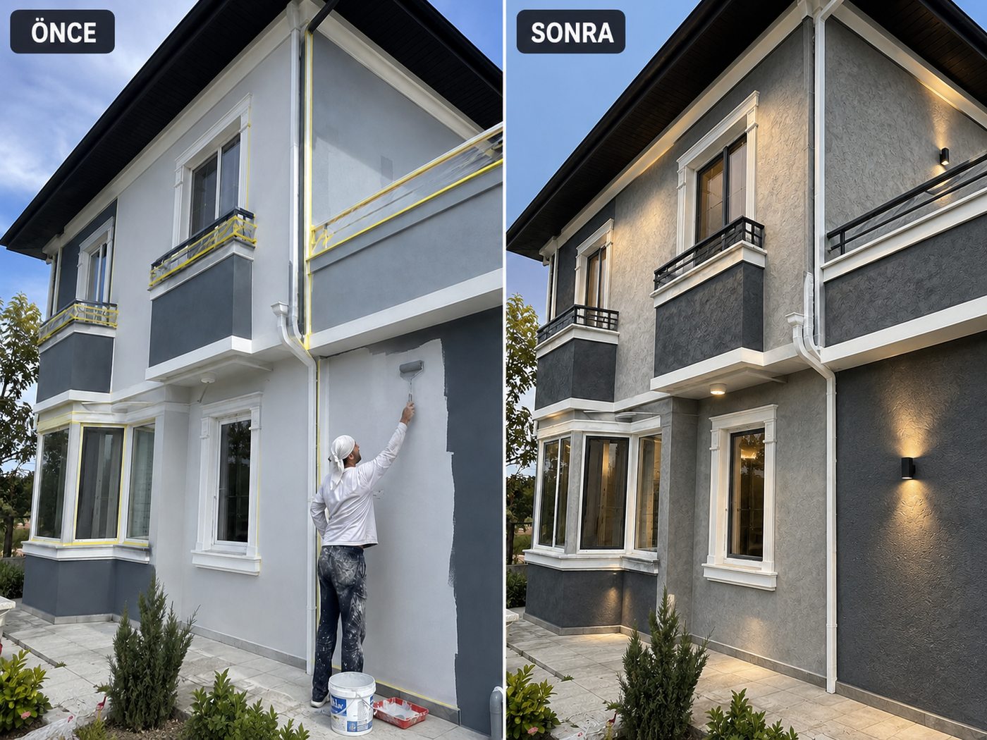 Fevzi Çakmak dış cephe boya öncesi ve sonrası